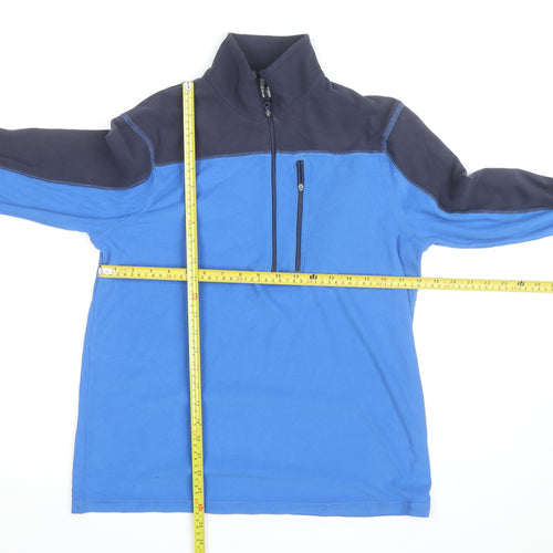 Mountain Warehouse Men’s Blue XS Fleece Pullover Sweatshirt 1/4 Zip