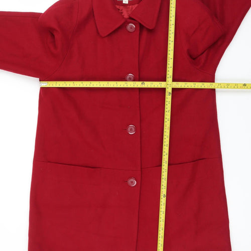 Tradition Petite Women's Red Wool Blend Mid-Length Coat Size 10