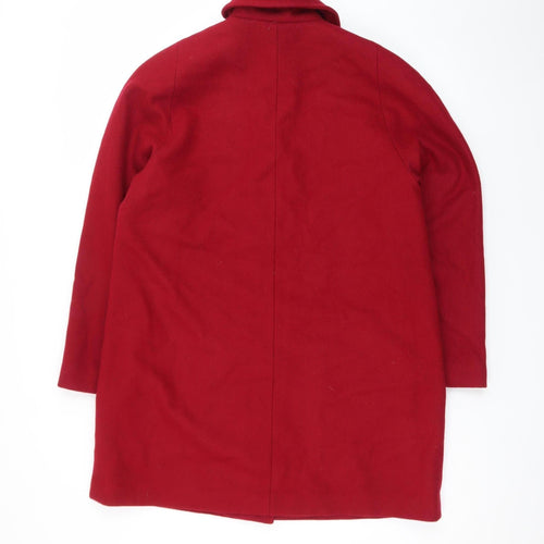 Tradition Petite Women's Red Wool Blend Mid-Length Coat Size 10