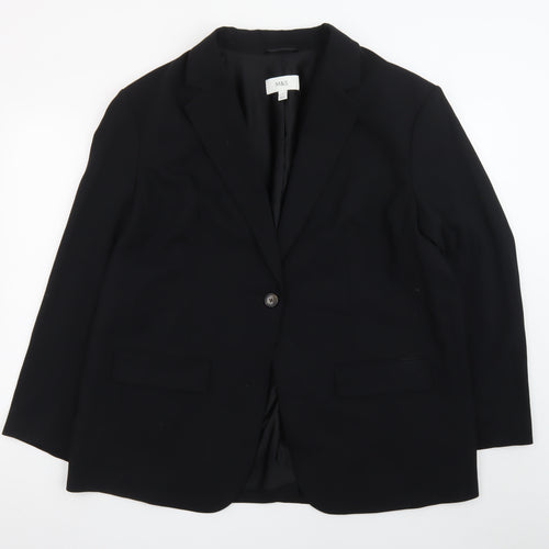 Marks and Spencer Women's Black Regular Fit One-Button Blazer Size 20