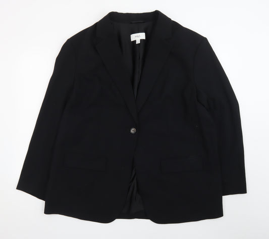 Marks and Spencer Women's Black Regular Fit One-Button Blazer Size 20