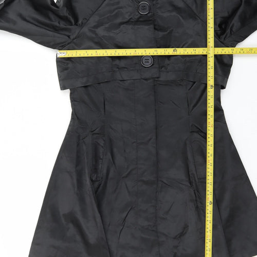 Notorious Run Women's Black Polyester Button Trench Coat Size 10