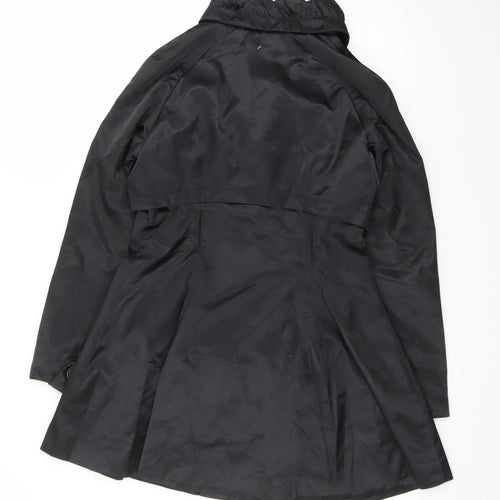 Notorious Run Women's Black Polyester Button Trench Coat Size 10