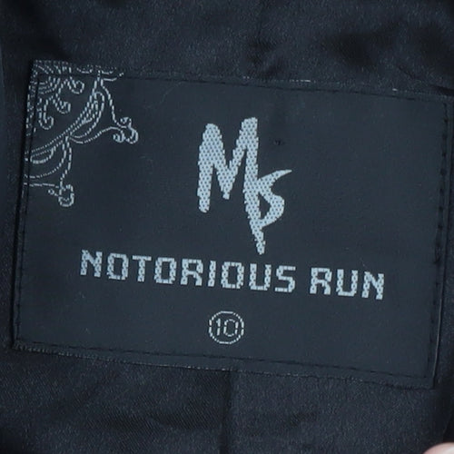Notorious Run Women's Black Polyester Button Trench Coat Size 10