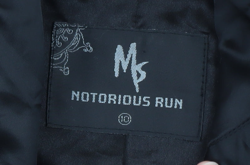 Notorious Run Women's Black Polyester Button Trench Coat Size 10