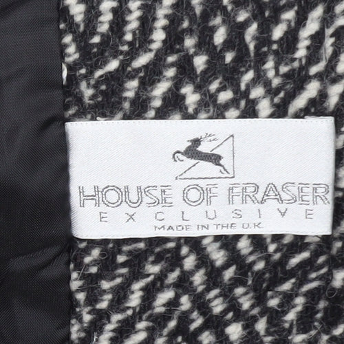 House of Fraser Womens Grey Wool Blend Herringbone Overcoat Size 10