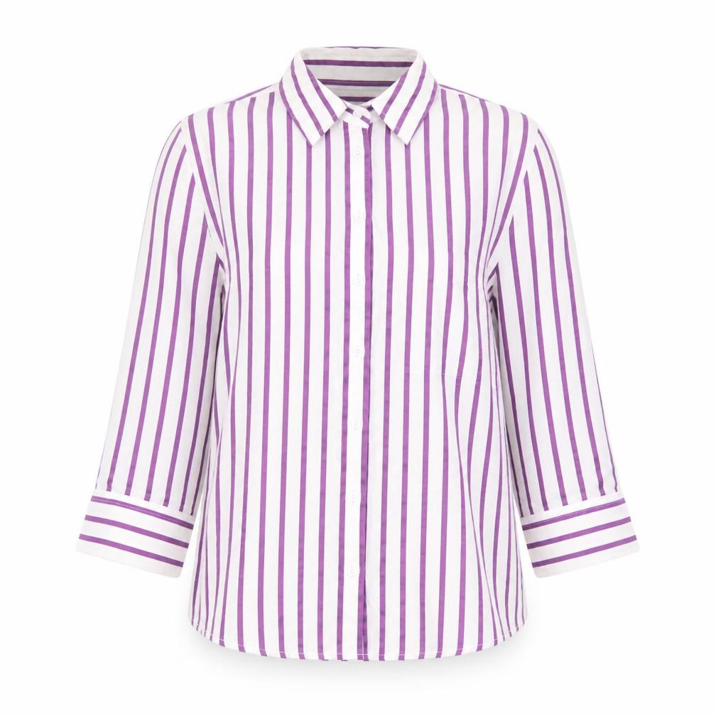 Austin Reed Women’s White Purple Striped Button-Up Shirt Size 10