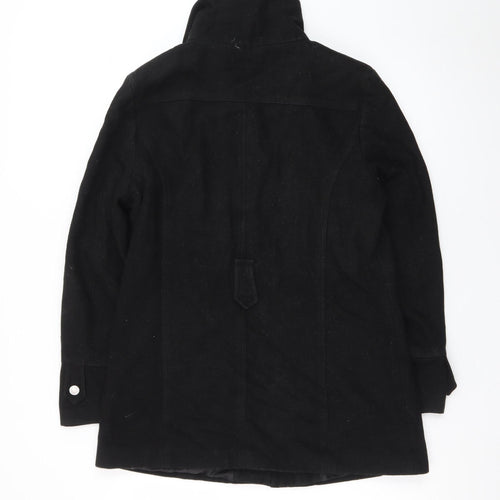 Canda Women’s Black Wool Blend Mid-Length Overcoat Size 12