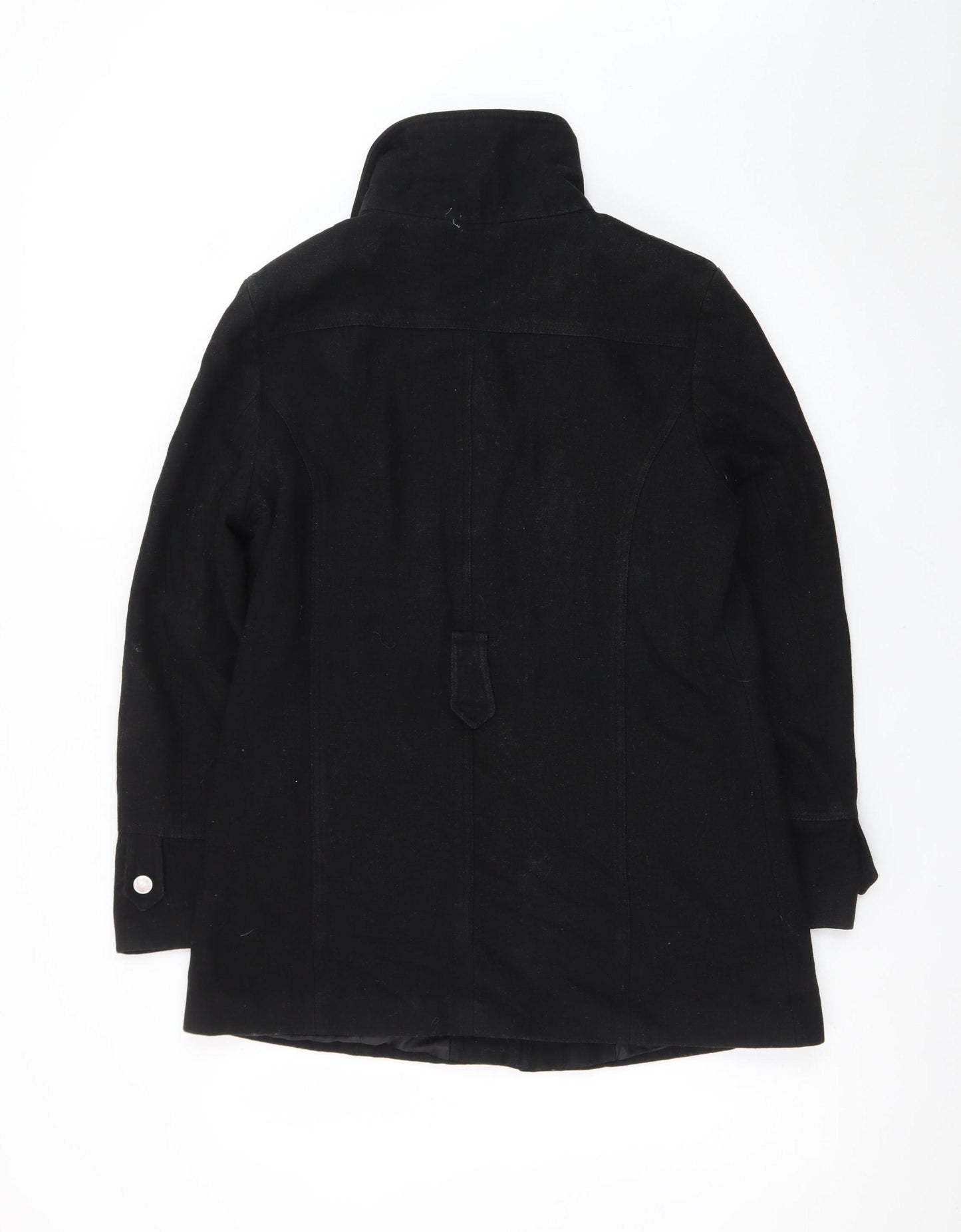 Canda Women’s Black Wool Blend Mid-Length Overcoat Size 12