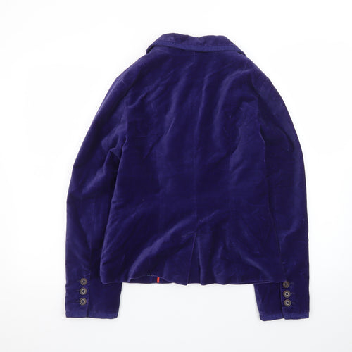 Boden Women's Blue Velvet Tailored Blazer Jacket UK 10