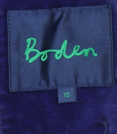 Boden Women's Blue Velvet Tailored Blazer Jacket UK 10