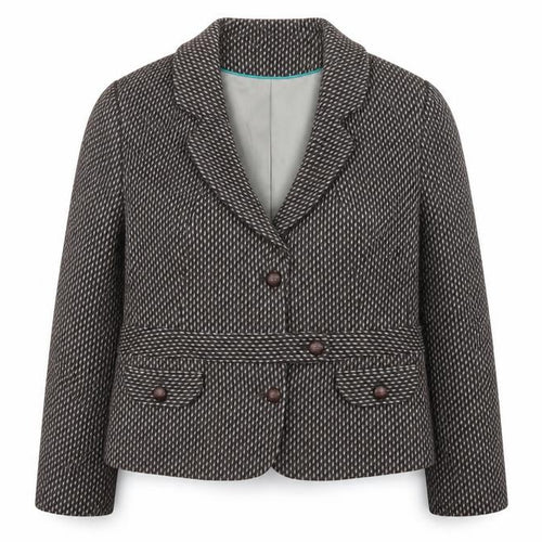 Monsoon Womens Brown Wool Blend Suit Jacket UK 20 Classic Blazer