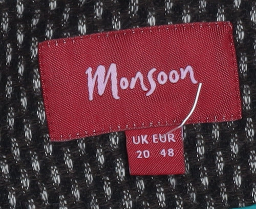 Monsoon Womens Brown Wool Blend Suit Jacket UK 20 Classic Blazer