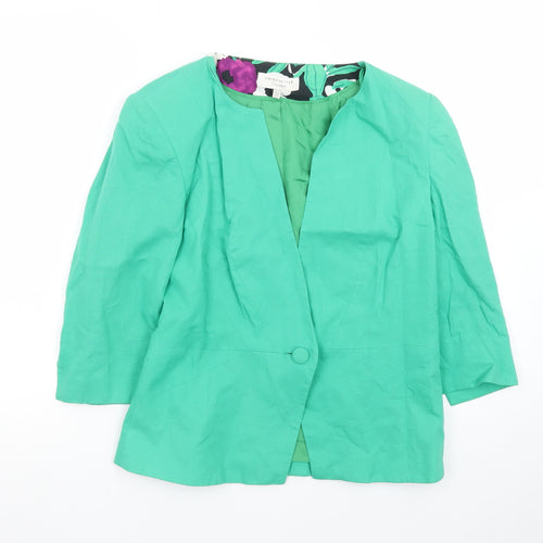 Laura Ashley Women’s Green Silk Blend Blazer UK 10 Classic Fit