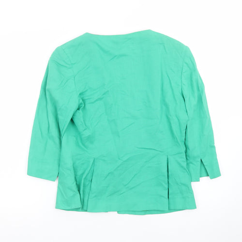 Laura Ashley Women’s Green Silk Blend Blazer UK 10 Classic Fit