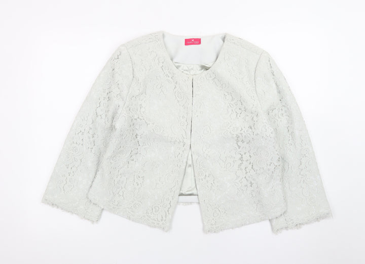 Together Women’s Ivory Lace Suit Jacket UK 14 Cropped Lined Blazer