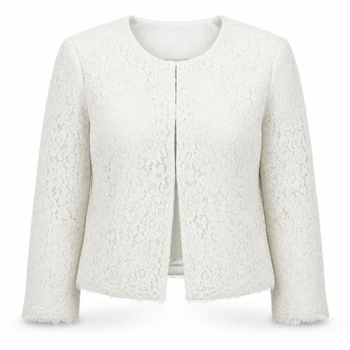 Together Women’s Ivory Lace Suit Jacket UK 14 Cropped Lined Blazer