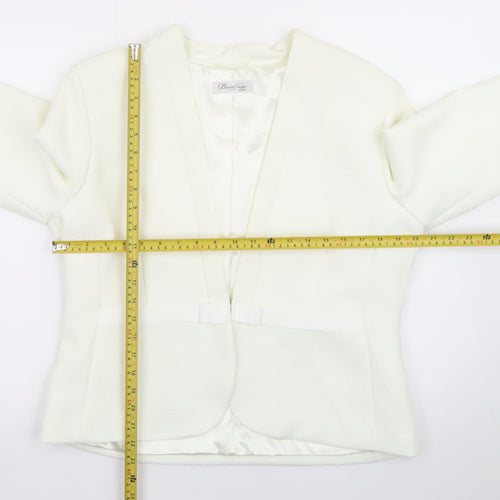 David Nieper Womens Ivory Shawl Collar Blazer Jacket UK 16
