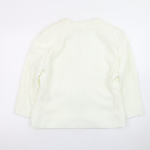 David Nieper Womens Ivory Shawl Collar Blazer Jacket UK 16