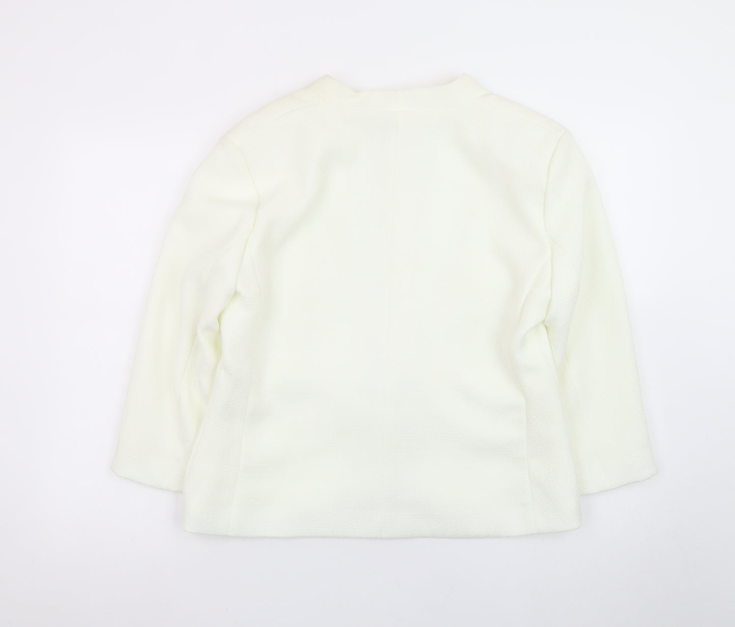 David Nieper Womens Ivory Shawl Collar Blazer Jacket UK 16