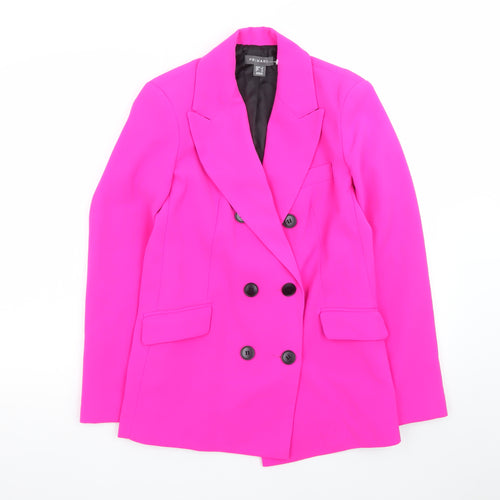 Primark Women’s Pink Double-Breasted Blazer Size 6 Wool Blend