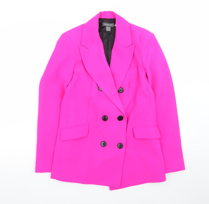 Primark Women’s Pink Double-Breasted Blazer Size 6 Wool Blend
