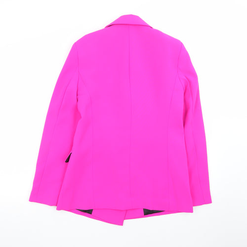 Primark Women’s Pink Double-Breasted Blazer Size 6 Wool Blend