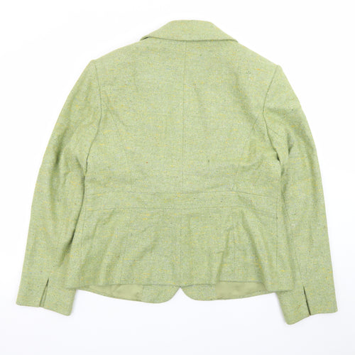 Kaliko Women Green Wool Blend Tweed Blazer Jacket Size 18