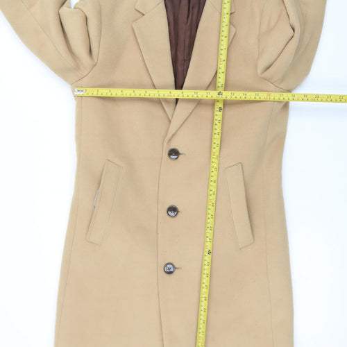 Primark Women’s Beige Wool Blend Long Overcoat Size S