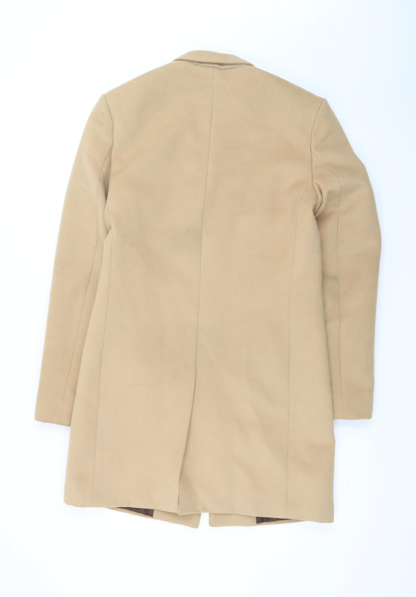 Primark Women’s Beige Wool Blend Long Overcoat Size S