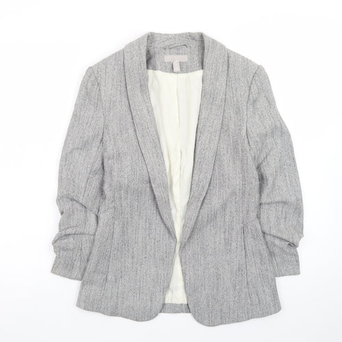 H&M Women’s Grey Shawl Collar Tailored Blazer Jacket Size 6