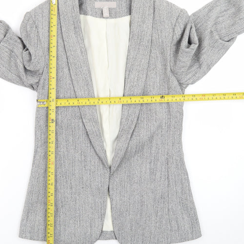 H&M Women’s Grey Shawl Collar Tailored Blazer Jacket Size 6