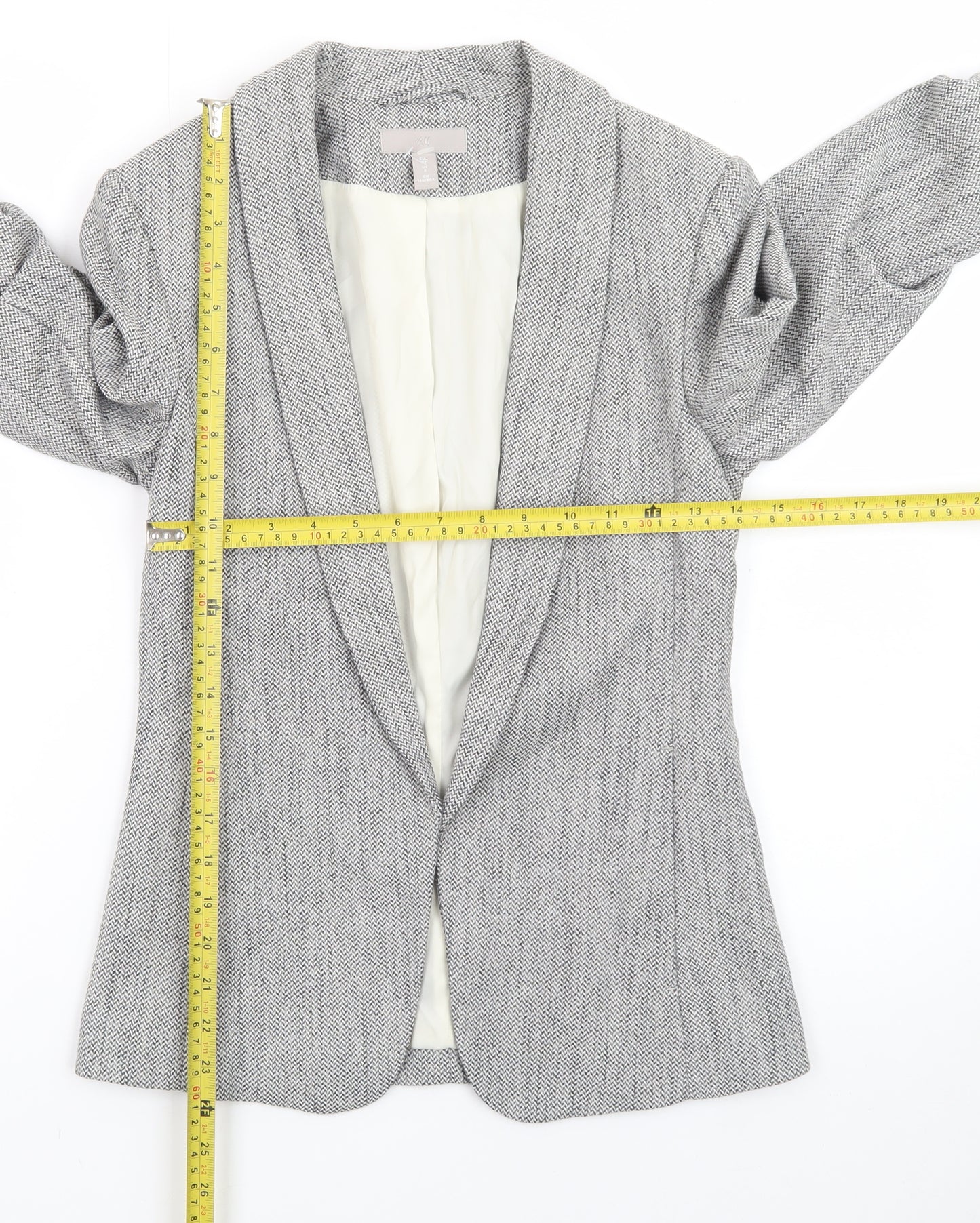 H&M Women’s Grey Shawl Collar Tailored Blazer Jacket Size 6