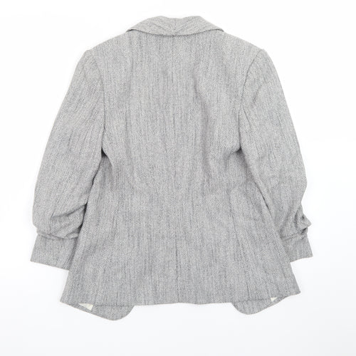 H&M Women’s Grey Shawl Collar Tailored Blazer Jacket Size 6