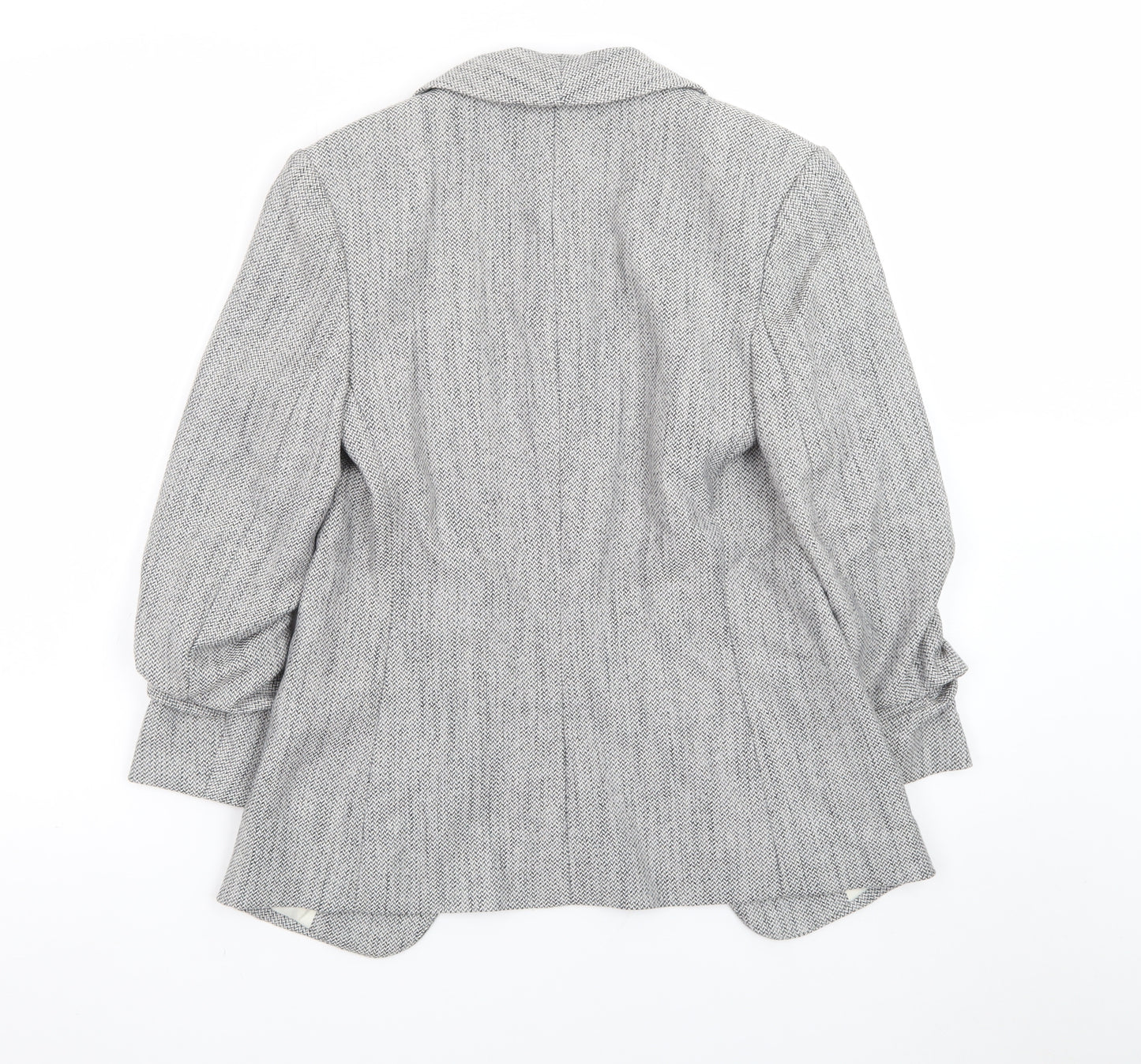H&M Women’s Grey Shawl Collar Tailored Blazer Jacket Size 6