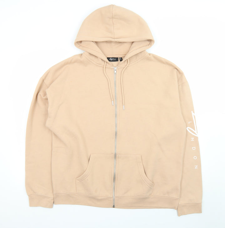 Lilylane London Women Beige Full Zip Hoodie Sweatshirt L