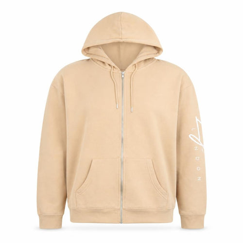 Lilylane London Women Beige Full Zip Hoodie Sweatshirt L