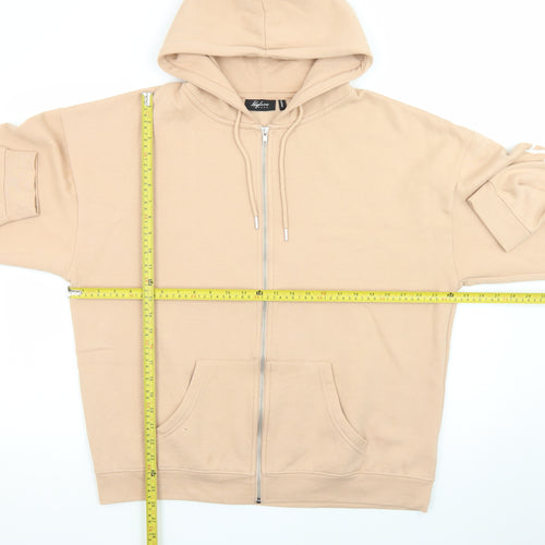 Lilylane London Women Beige Full Zip Hoodie Sweatshirt L