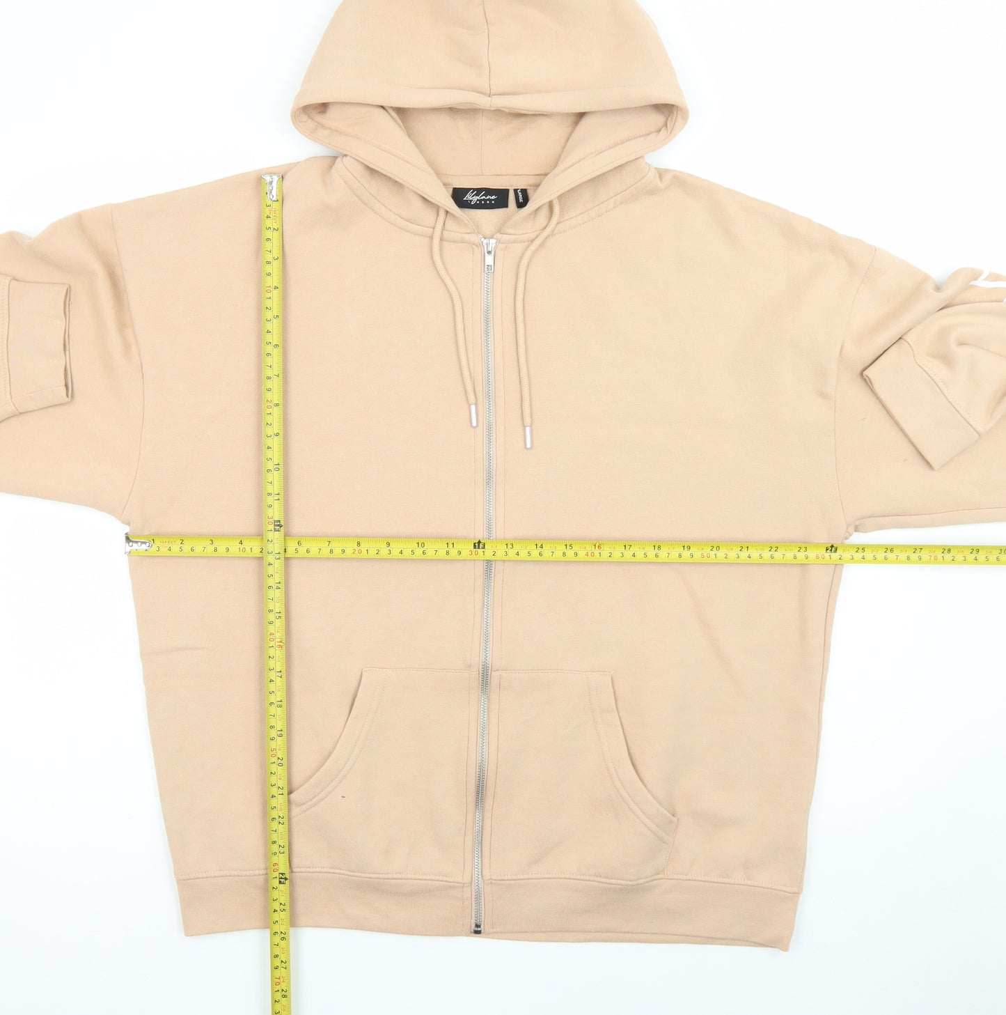 Lilylane London Women Beige Full Zip Hoodie Sweatshirt L