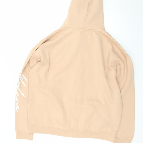 Lilylane London Women Beige Full Zip Hoodie Sweatshirt L