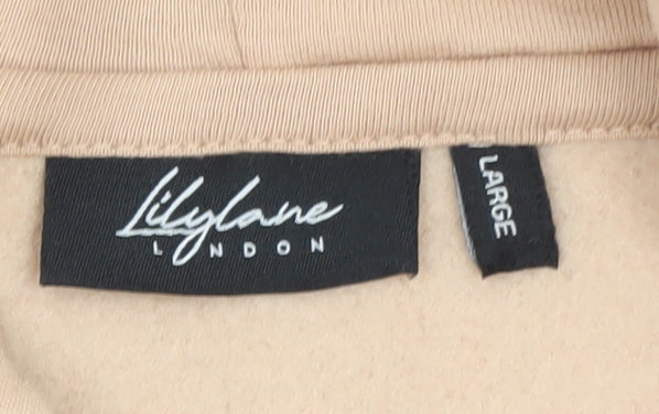 Lilylane London Women Beige Full Zip Hoodie Sweatshirt L