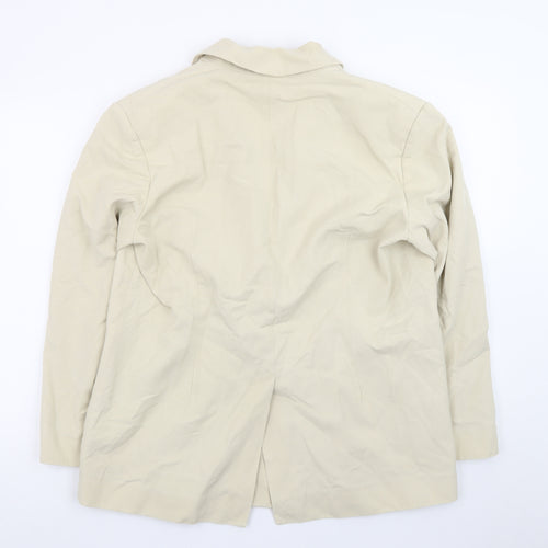 H&M Women's Beige Double-Breasted Blazer Size 12 Regular Fit