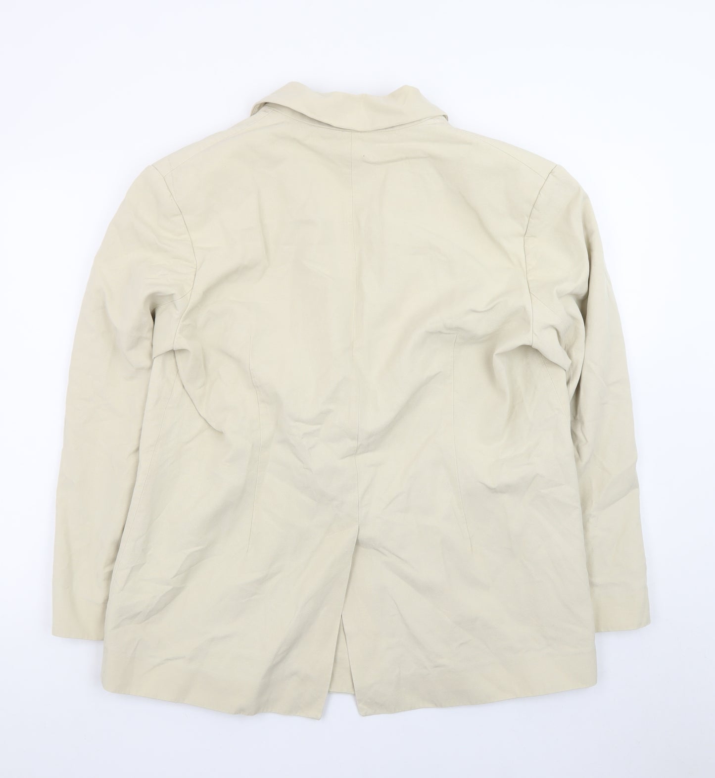 H&M Women's Beige Double-Breasted Blazer Size 12 Regular Fit