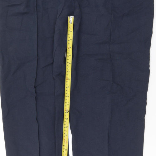 LB The Collection Women's Blue Linen Straight Trousers Size 14