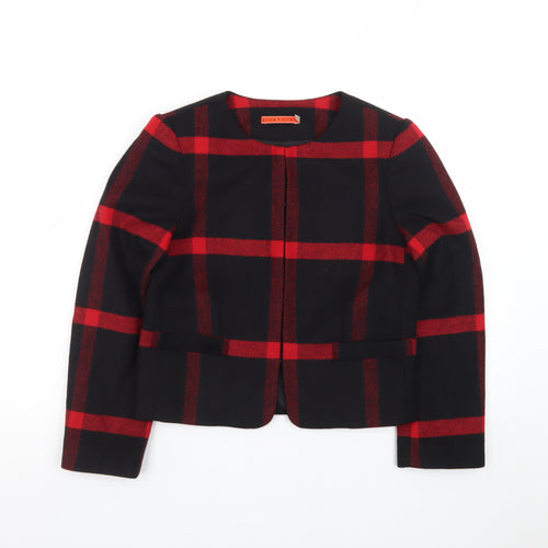 Alice + Olivia Women's Black Red Check Wool Blend Suit Jacket XS