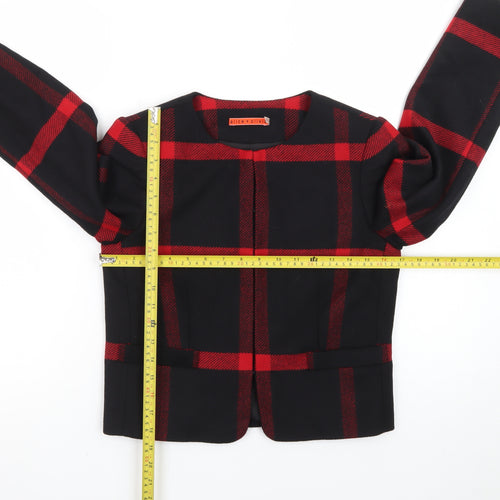 Alice + Olivia Women's Black Red Check Wool Blend Suit Jacket XS
