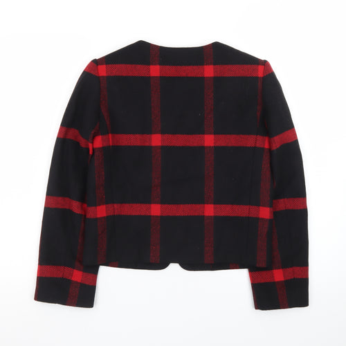 Alice + Olivia Women's Black Red Check Wool Blend Suit Jacket XS