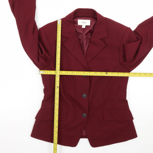 Marks and Spencer Womens Red Size 8 Single-Breasted Blazer