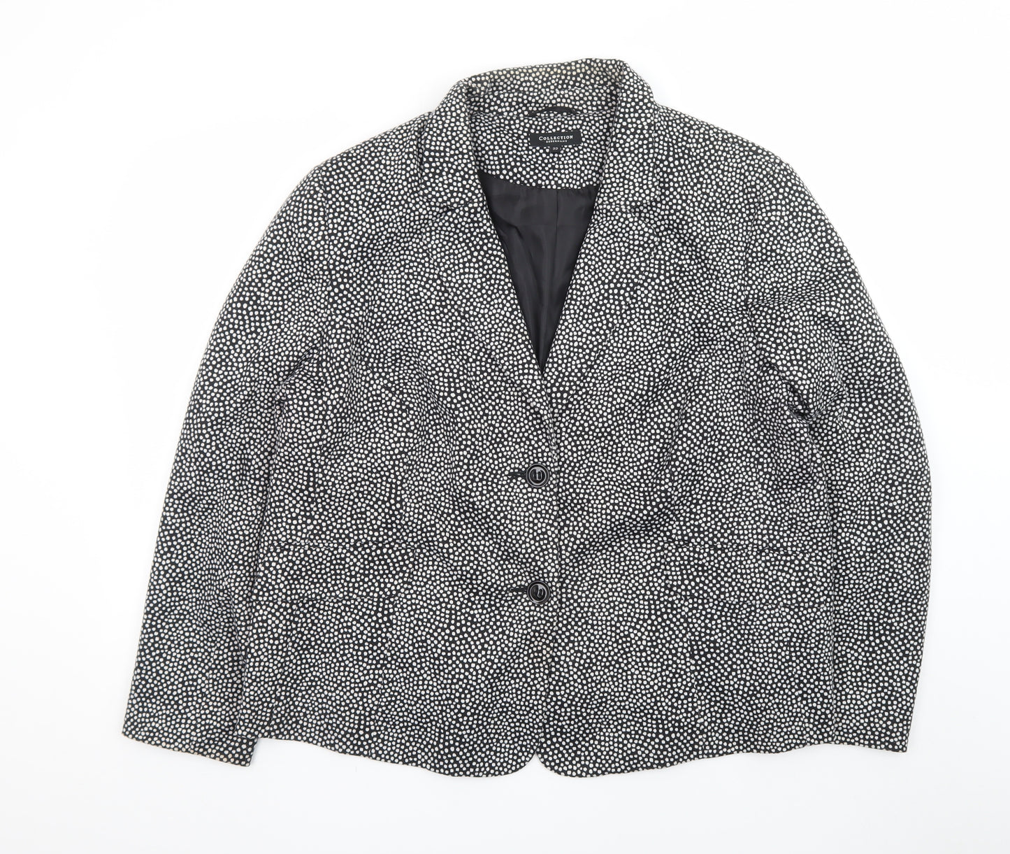 Debenhams Women’s Black White Spot Blazer Size 22 Regular Fit