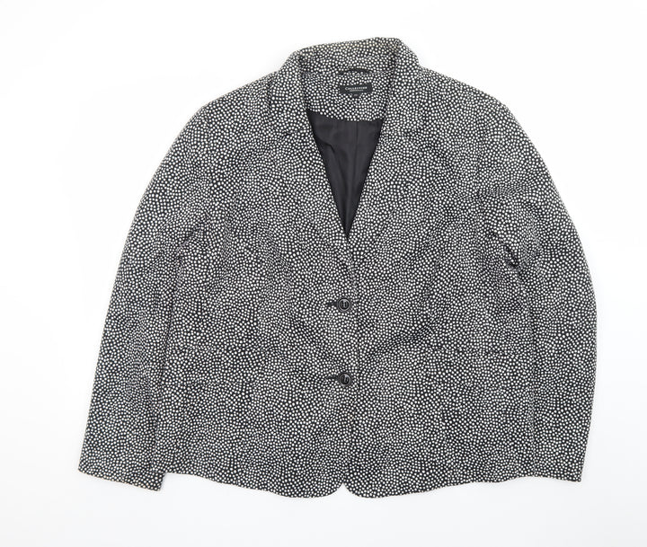 Debenhams Women’s Black White Spot Blazer Size 22 Regular Fit